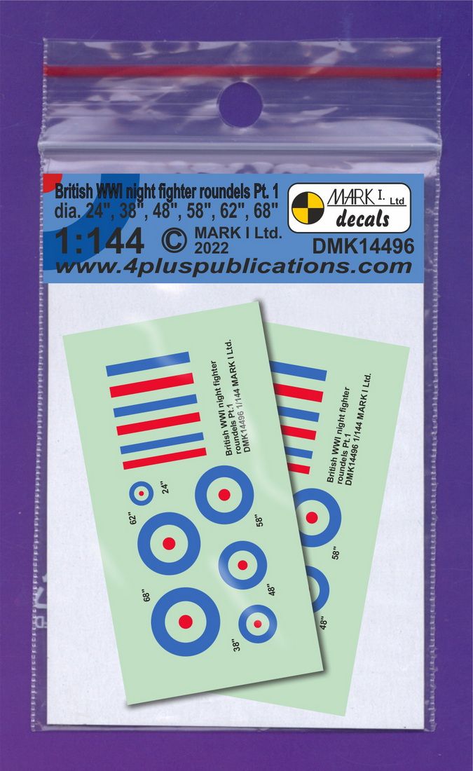1:144 British WWI Night Fighter roundels Pt.1
