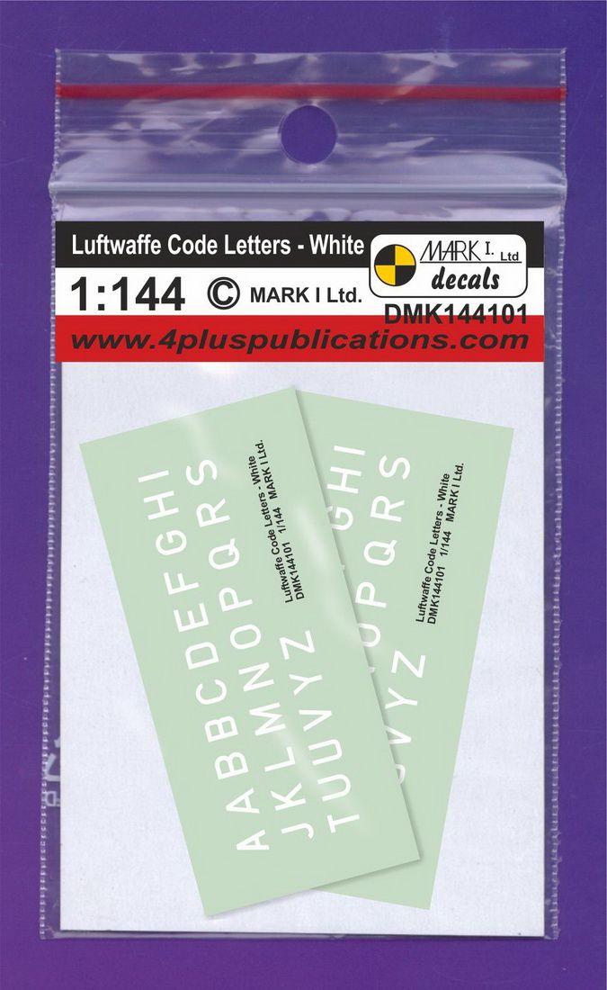 1:144 Luftwaffe Code Letters - White