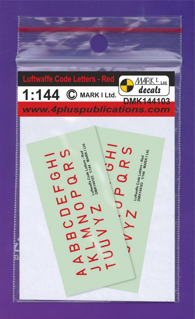 1:144 Luftwaffe Code Letters - Red