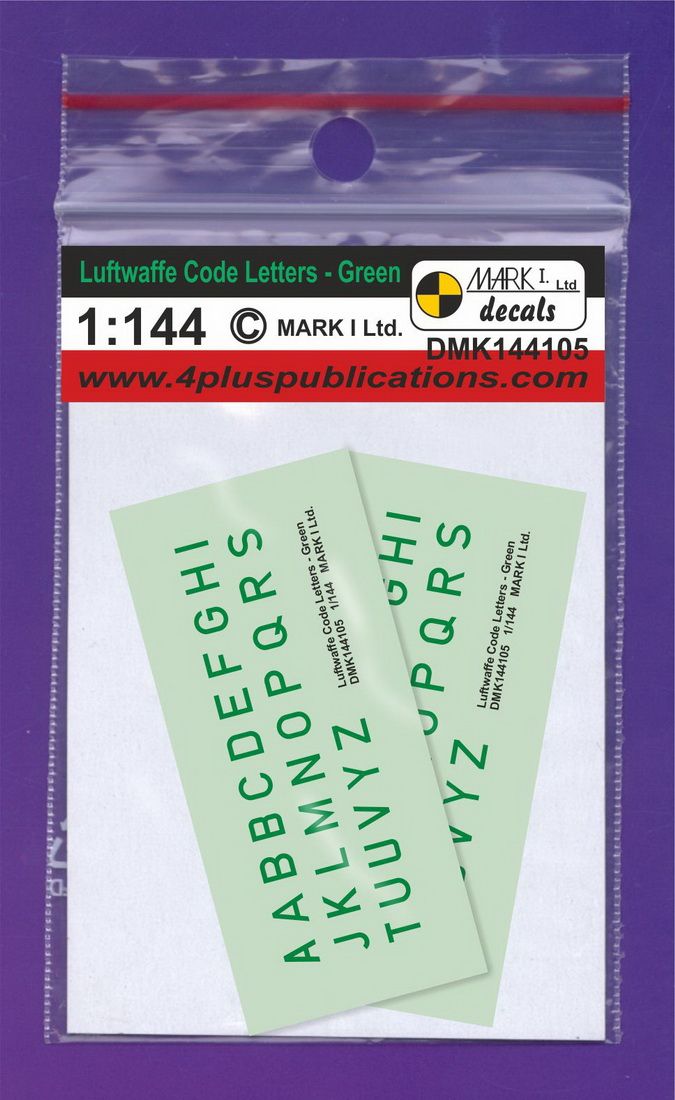 1:144 Luftwaffe Code Letters - Green