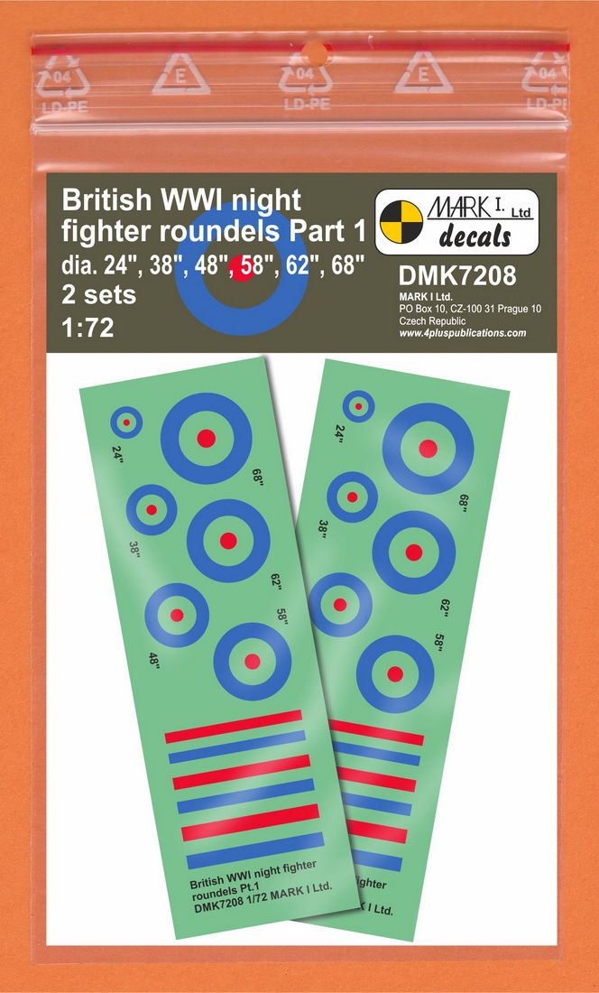 1:72 British WWI Night Fighter roundels Pt.1