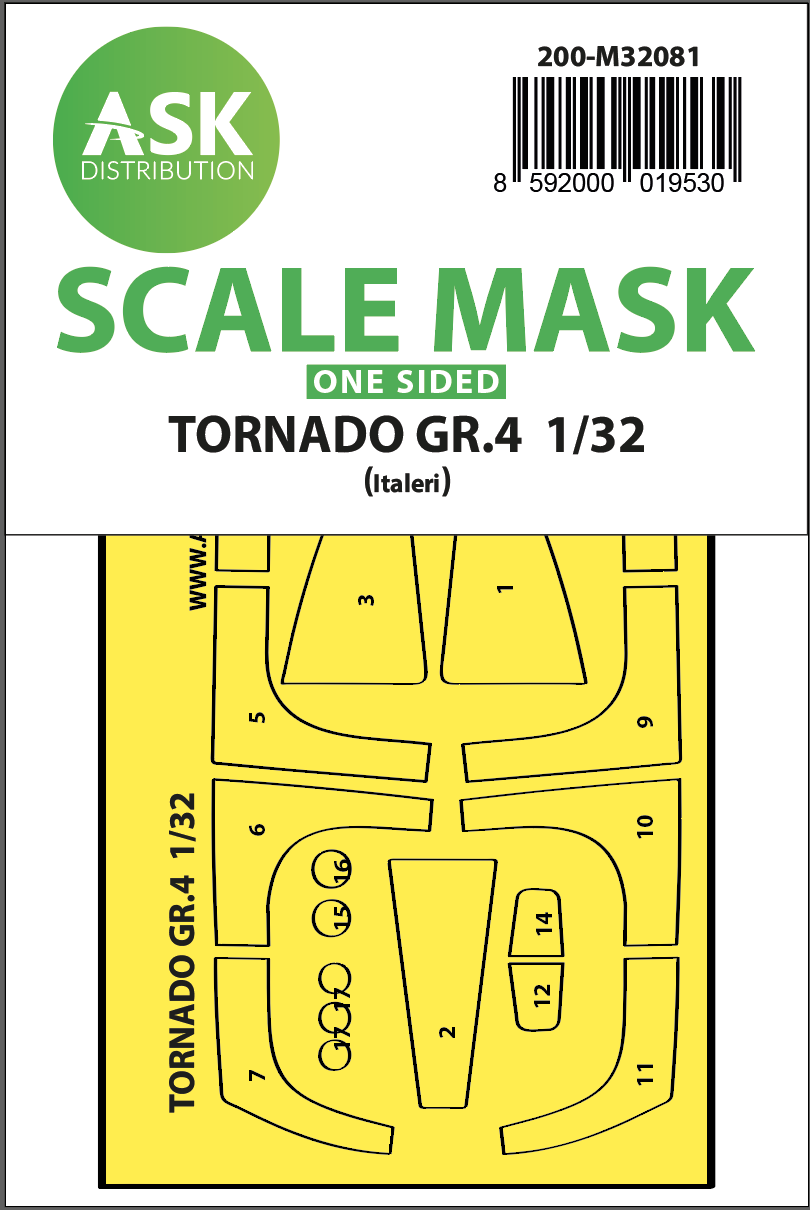 1:32 Tornado GR.4 one-sided express fit mask for Italeri
