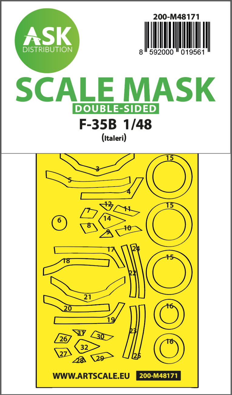 1:48 F-35B double-sided express fit mask for Italeri