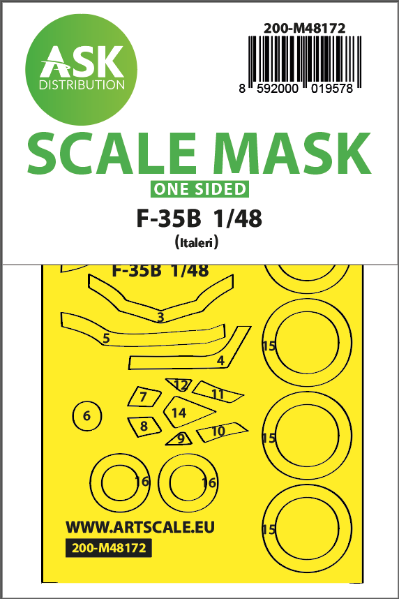 1:48 F-35B one-sided express fit mask for Italeri