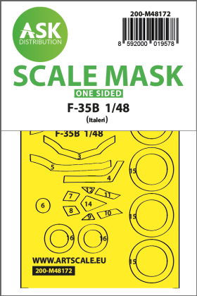 1:48 F-35B one-sided express fit mask for Italeri