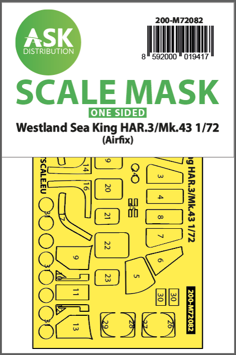 1:72 Westland Sea King HAR.3 / Mk.43 one-sided express fit mask for Airfix
