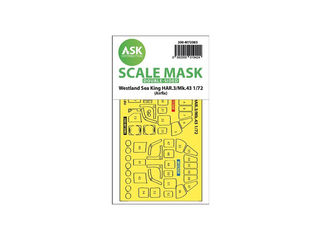 1:72 Westland Sea King HAR.3 / Mk.43 double-sided express fit mask for Airfix