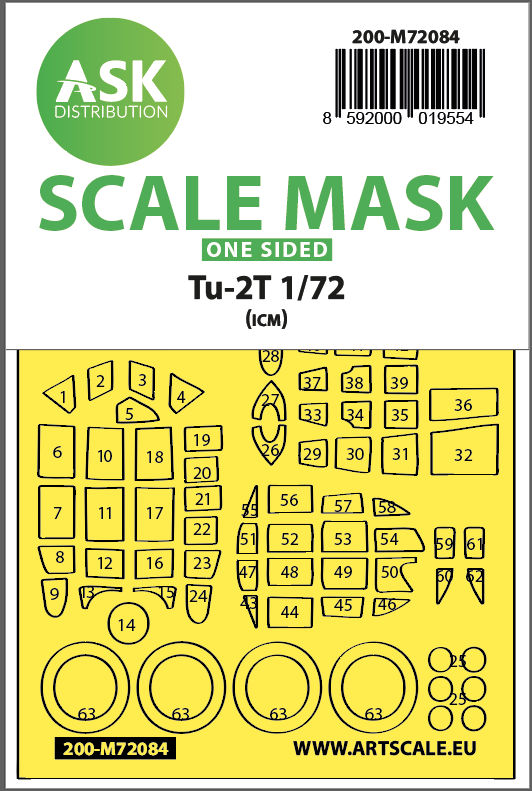 1:72 Tu-2T one-sided express fit mask for ICM