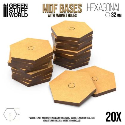 BATTLETECH HEX BASES 32 MM MDF