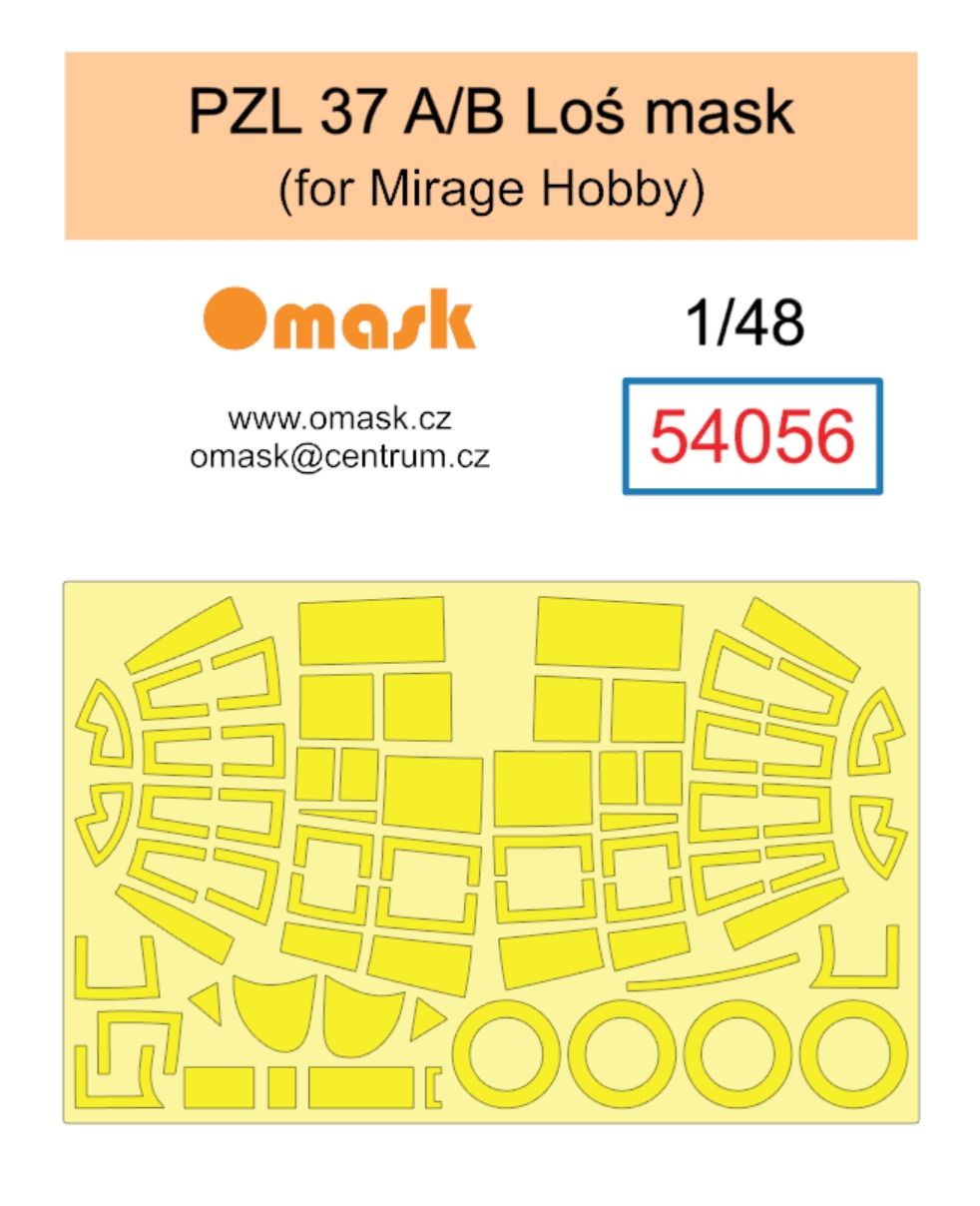 1:48 PZL 37 A/B Loś mask (for Mirage Hobby)