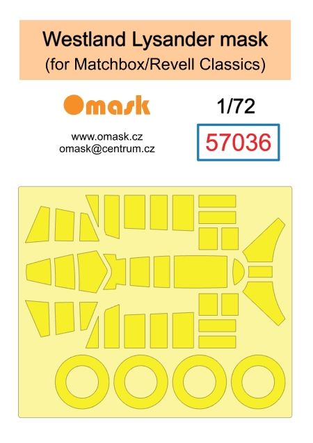 1:72 Westland Lysander mask (for Matchbox/Revell Classics)