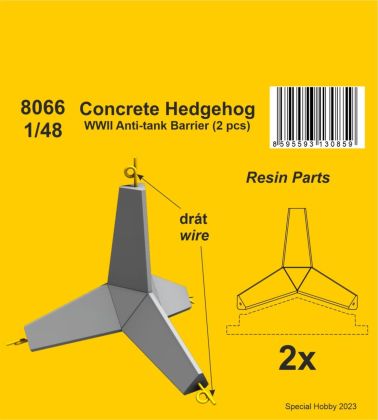 1:48 Concrete Hedgehog - WWII Anti-tank Barrier (2 pcs.)