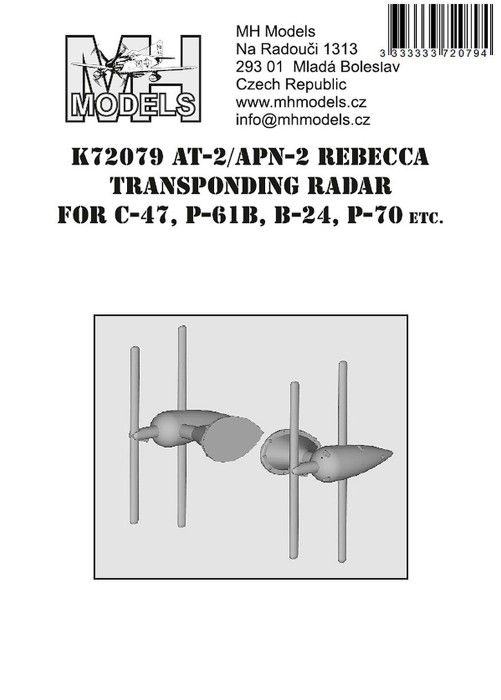 1:72 AT-2/APN-2 Rebecca/Eureka transponding radar for C-47,P-61B,B-24,P-70 etc.