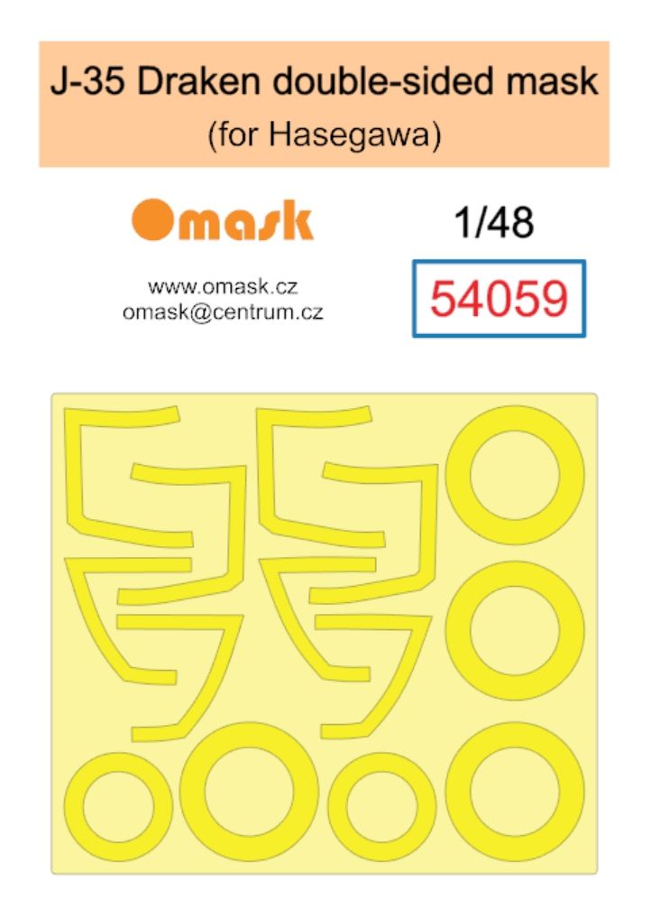 1:48 J-35 Draken double-sided mask (for Hasegawa)