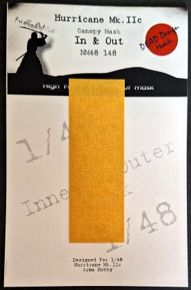 1:48 Hurricane Mk.IIC canopy frame paint mask (inside and outside)
