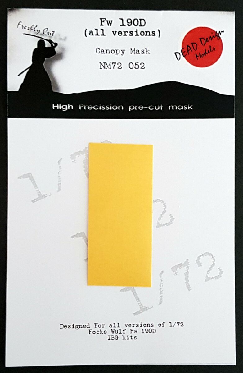1:72 Fw 190D (both canopies) canopy mask