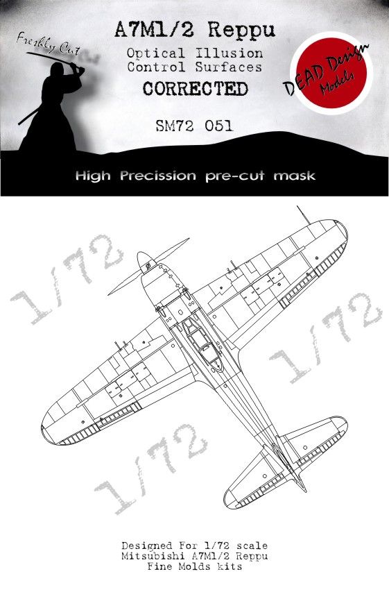 1:72 Mitsubishi A7M1/A7M2 Reppu Control Surfaces