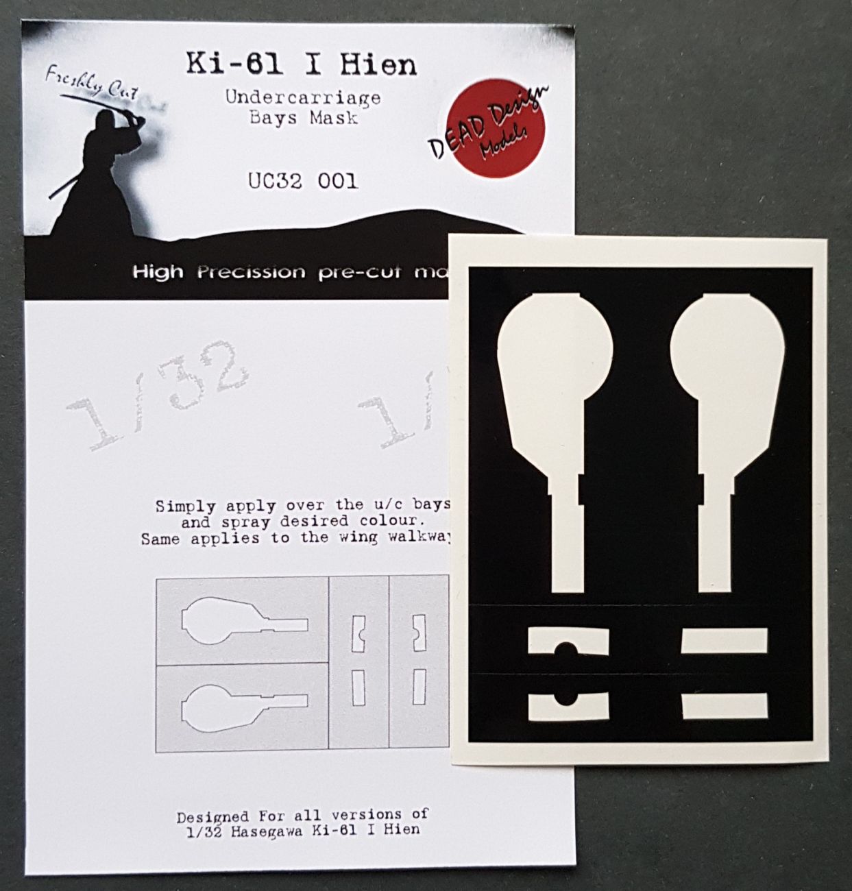 1:32 Kawasaki Ki-61-I Hien Undercarriage Bay Masks