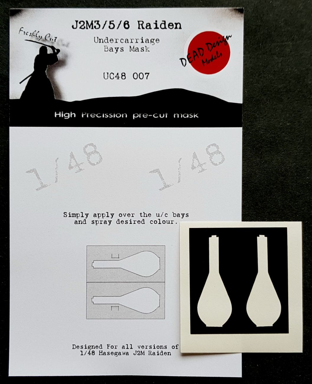 1:48 Mitsubishi J2M3/M5/M6 Raiden undercarriage bay paint masks