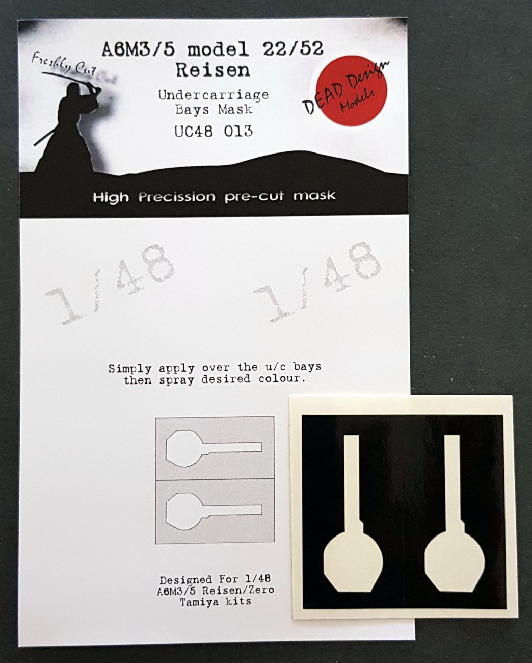 1:48 A6M3/5 model 22/52 undercarriage bays mask