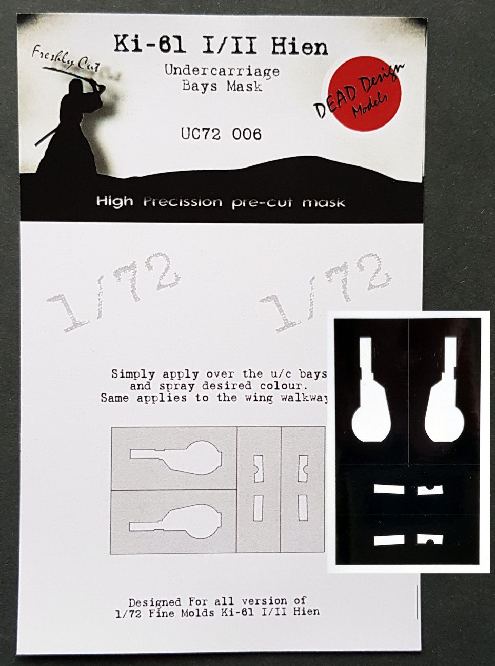 1:72 Kawasaki Ki-61-I Hien Undercarriage Bay Masks