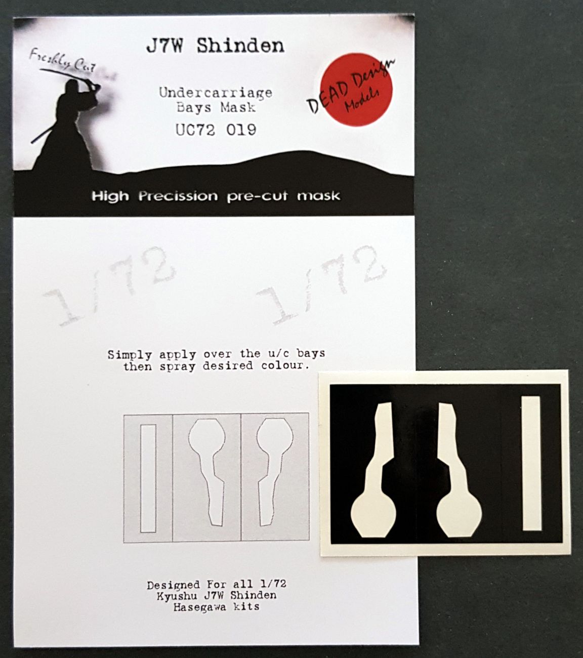 1:72 Kyushu J7W1 Shinden undercarriage bay paint masks