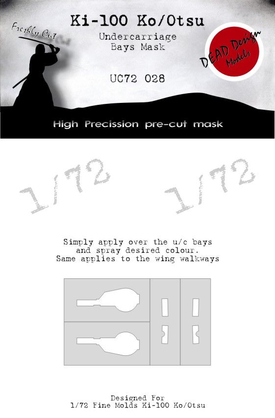 1:72 Kawasaki Ki-100 undercarriage bay paint masks