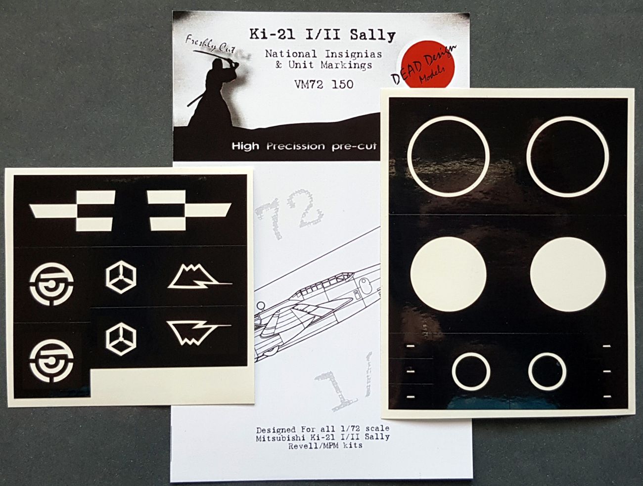 1:72 Mitsubishi Ki-21 Sally national insignia and unit markings