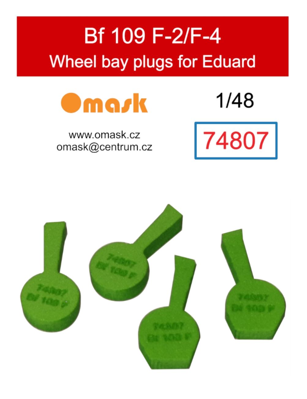 1:48 Bf 109 F-2/F-4 wheel bay plugs (for Eduard)