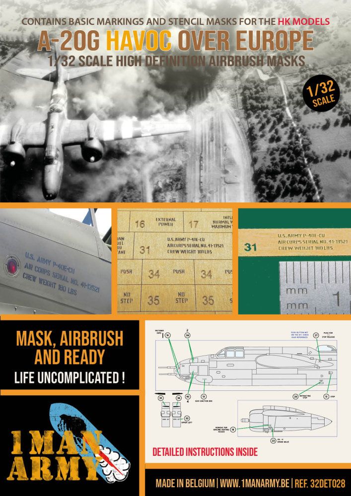 1:32 A-20G Havoc Airbrush paint mask