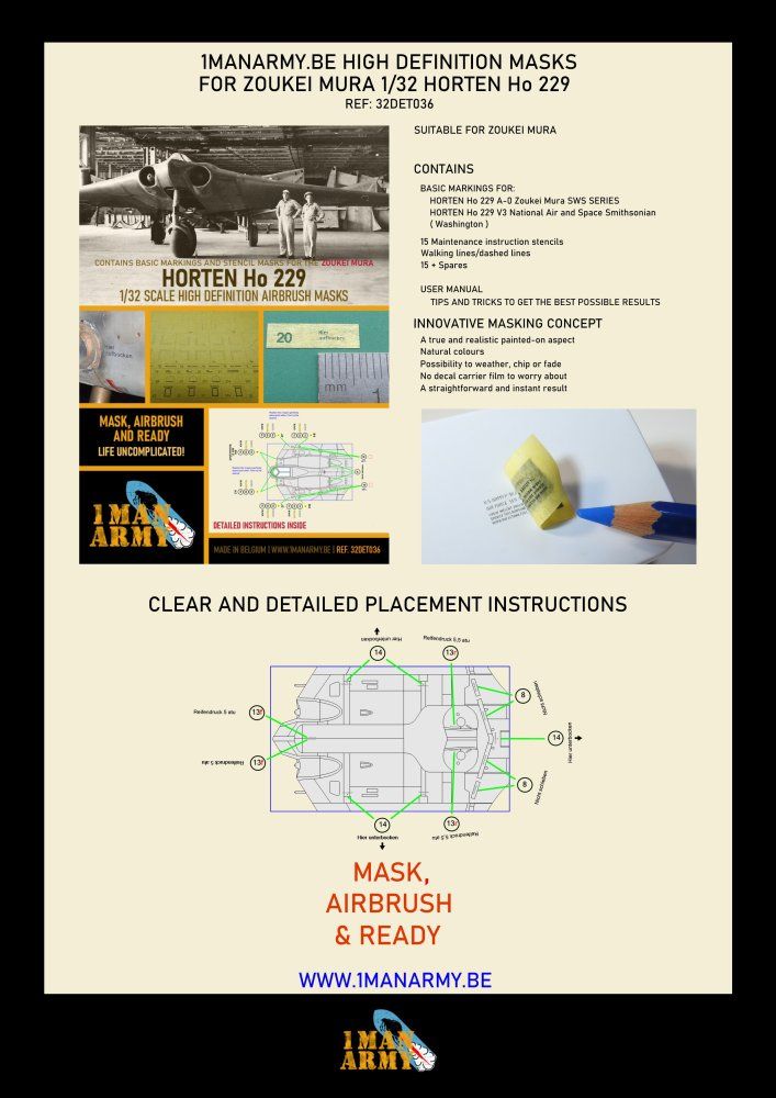 1:32 Horten HO 229 Airbrush paint mask