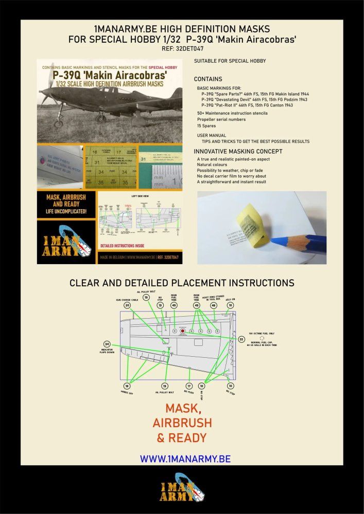 1:32 P-39Q Makin Airacobras Airbrush paint mask
