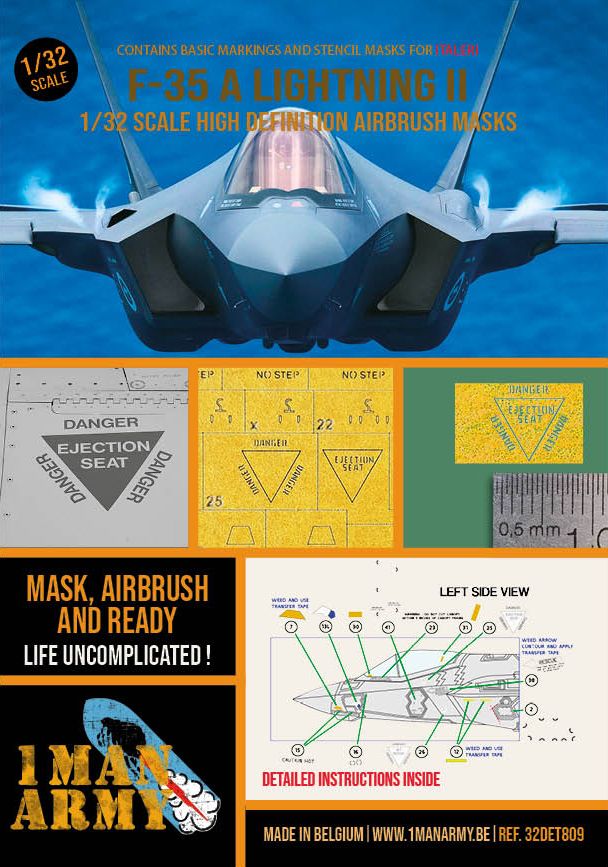 1:32 Lockheed F-35 A Lightning II Airbrush mask