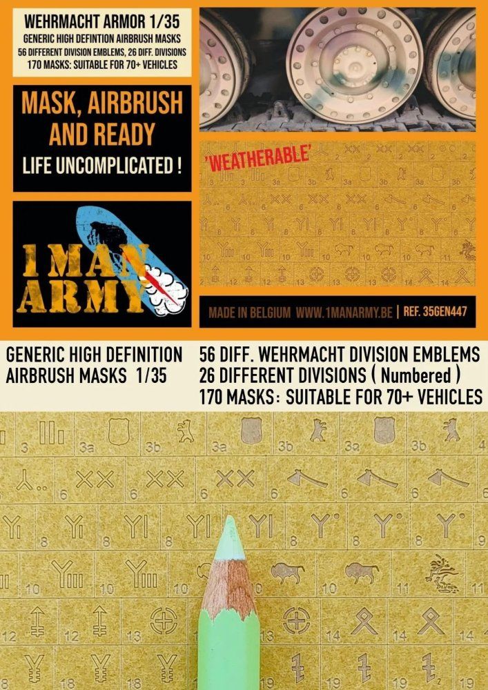 1:35 GERMAN Wehrmacht div. Emblems Airbrush mask