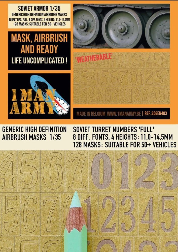 1:35 SOVIET Turret Nrs 11 - 14,5 mm Airbrush mask