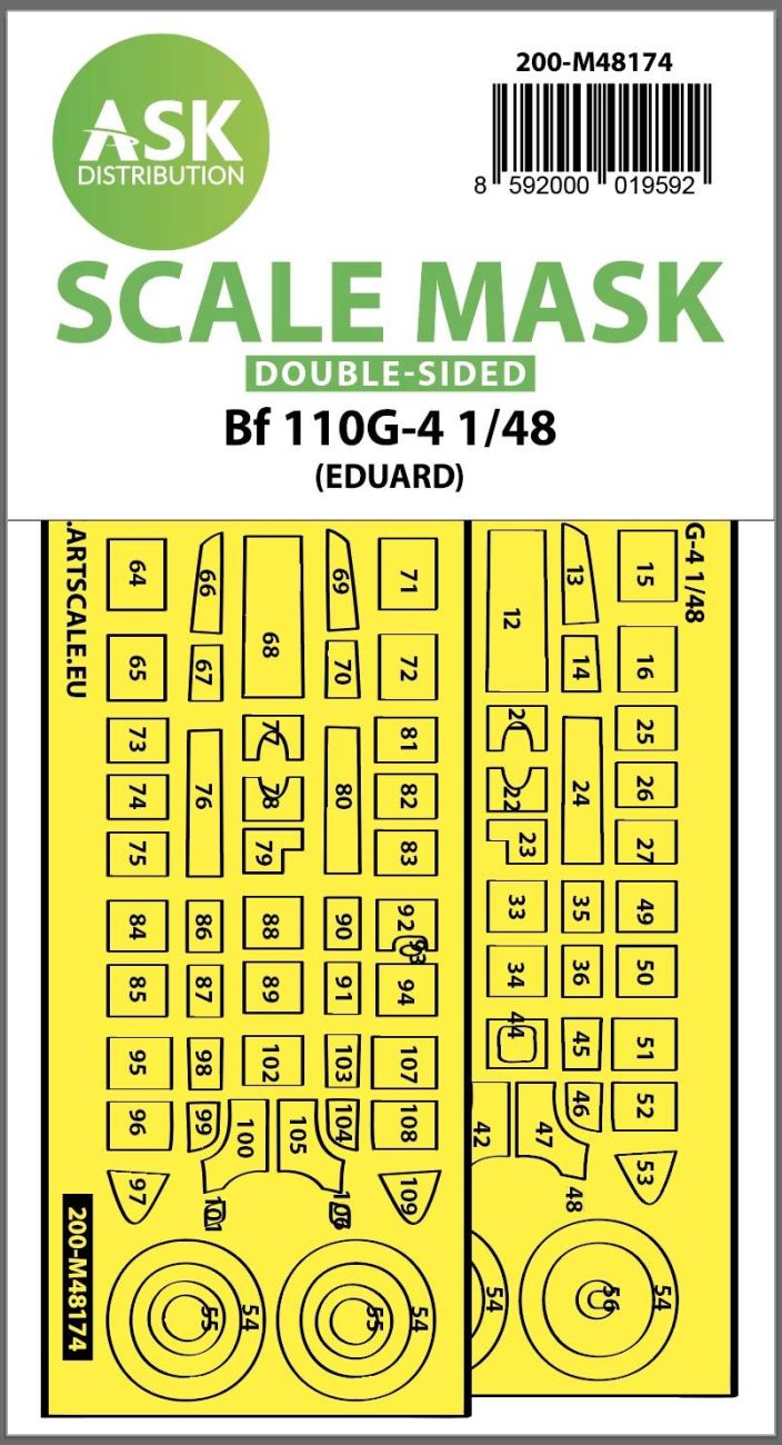 1:48 Me 110G-4 double-sided express fit mask for Eduard