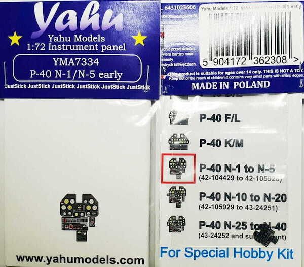 1:72 Curtiss P40N-1/N-5 Early Kittyhawk IV