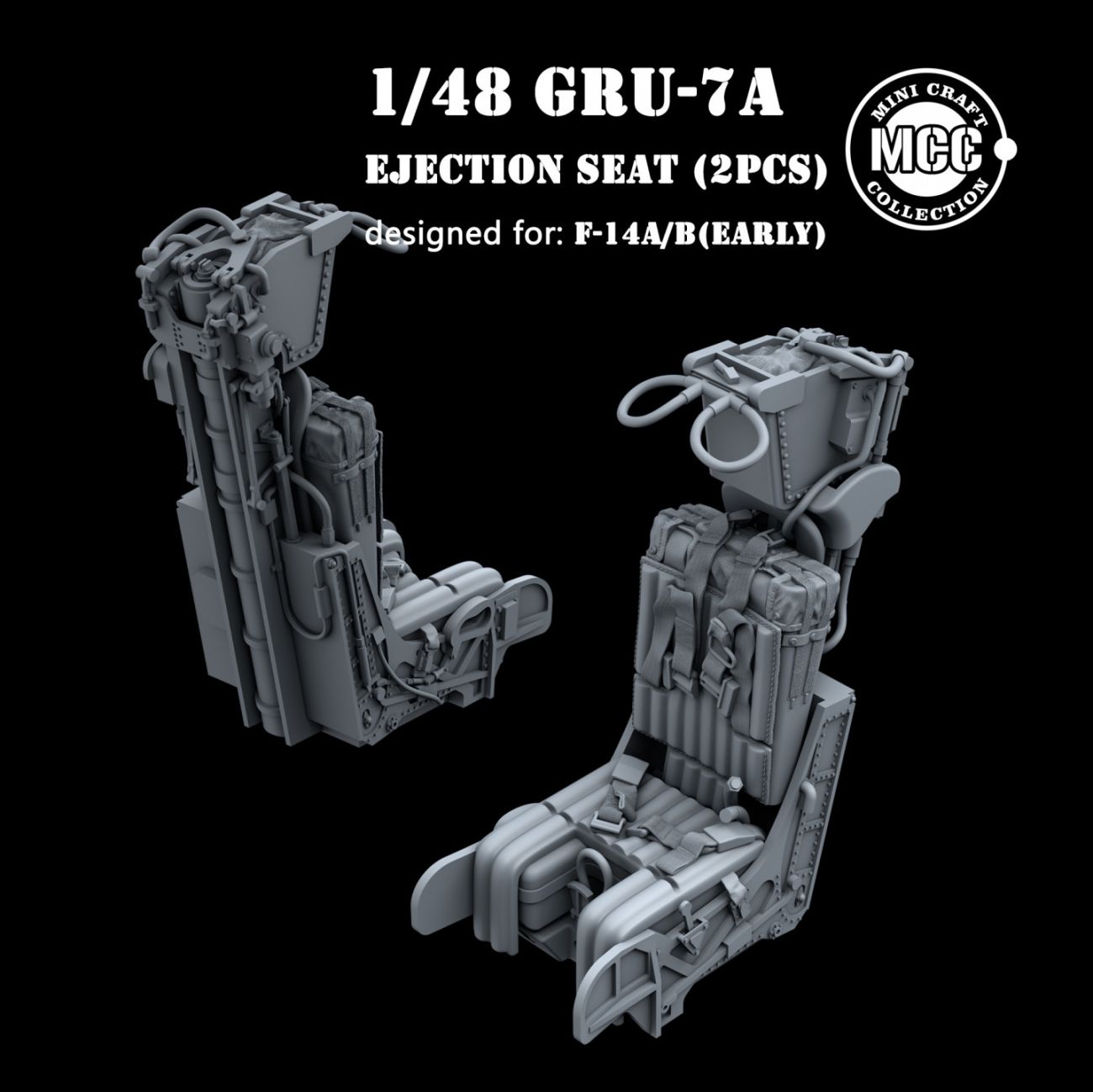 1:48 GRU-7A Ejection seats (2pcs) designed for : F-14A/B early