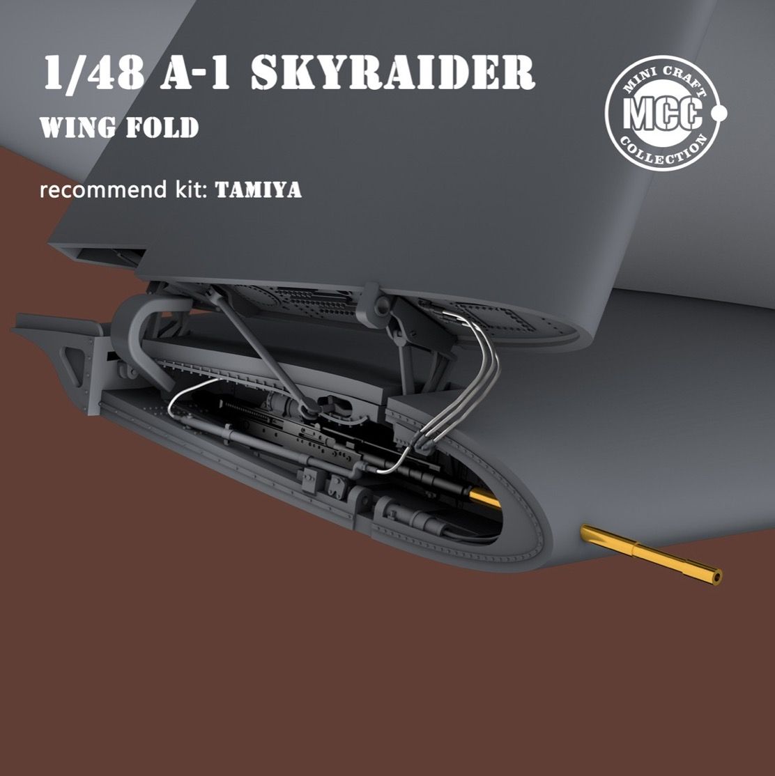 1:48 A-1 Skyraider wing fold /w metal gun barrels
