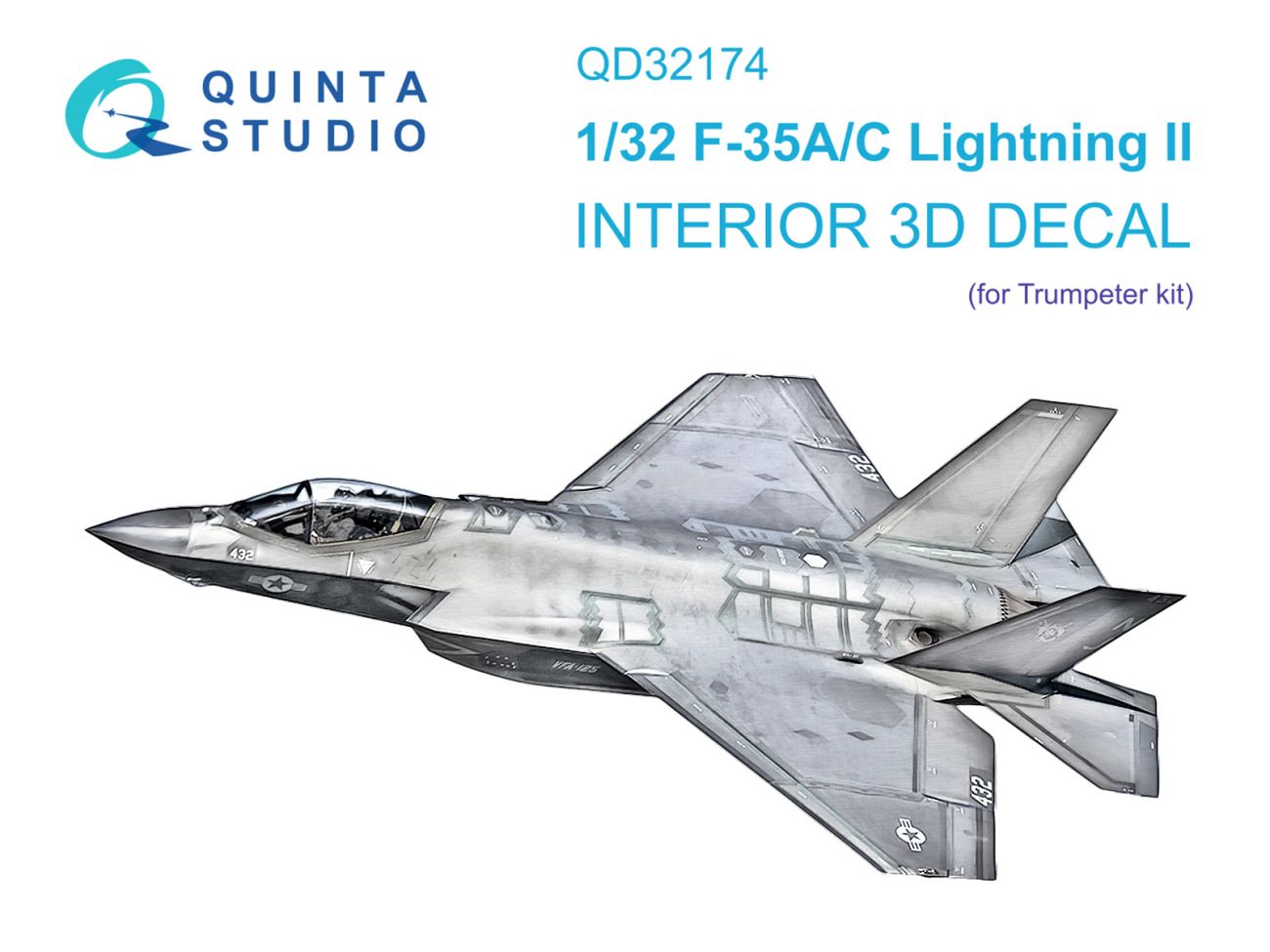 1:32 F-35A/C 3D-Printed & coloured Interior on decal paper