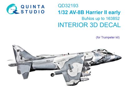 1:32 AV-8B Harrier II early 3D-Printed & coloured Interior on decal paper