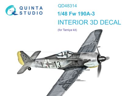 1:48 Fw-190A-3 3D-Printed & coloured Interior on decal paper