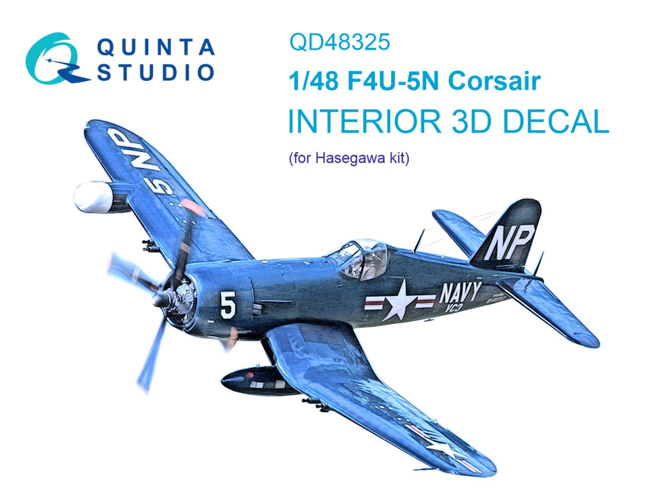 1:48 F4U-5N Corsair 3D-Printed & coloured Interior on decal paper