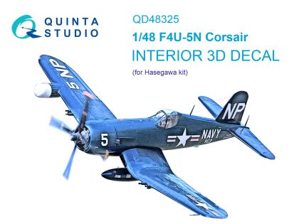 1:48 F4U-5N Corsair 3D-Printed & coloured Interior on decal paper