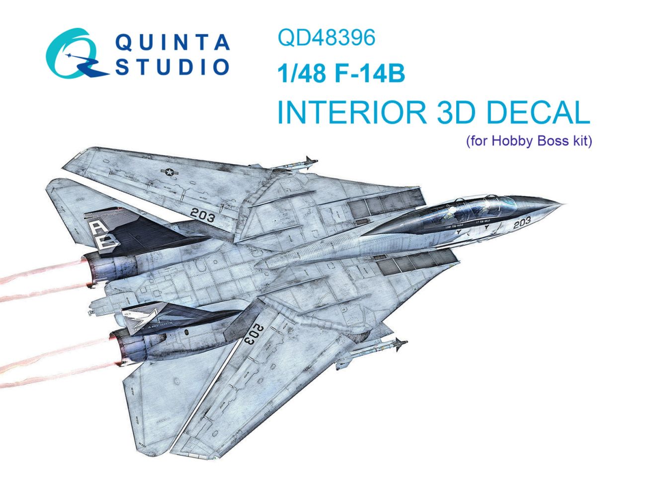 1:48 F-14B Tomcat 3D-Printed & coloured Interior on decal paper