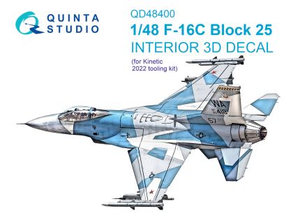 1:48 F-16C Fighting Falcon block 25 3D-Printed & coloured Interior on decal paper