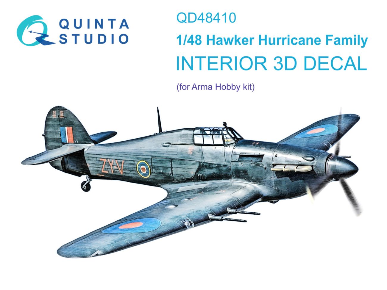 1:48 Hawker Hurricane Mk.IIc family 3D-Printed & coloured Interior on decal paper