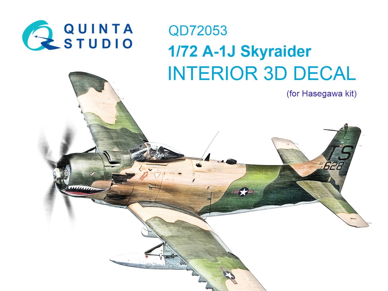 1:72 A-1J Skyraider 3D-Printed & coloured Interior on decal paper