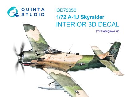 1:72 A-1J Skyraider 3D-Printed & coloured Interior on decal paper