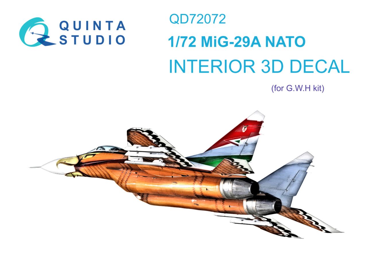 1:72 MiG-29A NATO 3D-Printed & coloured Interior on decal paper